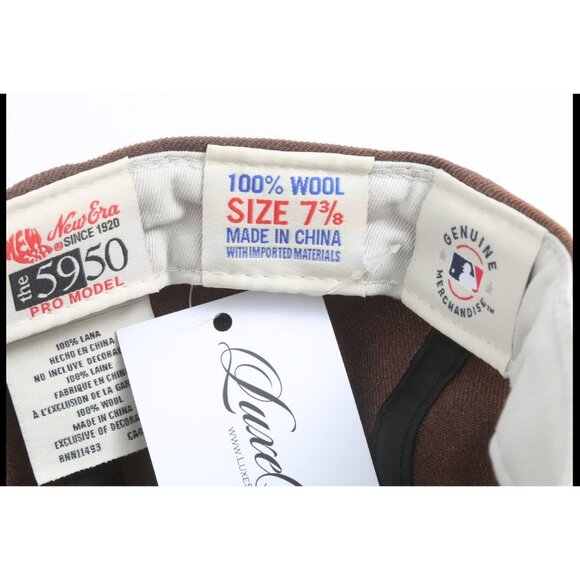 Fear Of God Essentials X New Era 5950 Gothic F Fitted Baseball Hat 7 3/8 Walnut - Picture 3 of 11